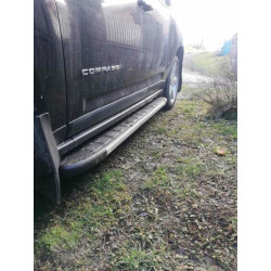 Купить Боковые пороги Duru (2 шт., алюминий) для Jeep Compass 2006-2016 гг