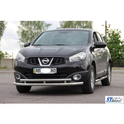 Купити Передній подвійний вус ST016 (нерж) 70/42 мм для Nissan Qashqai 2010-2014рр