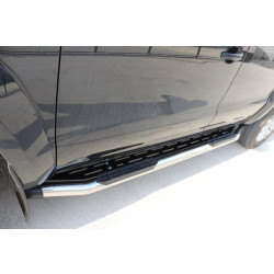 Купить Боковые пороги Amazon Silver (2 шт, нерж) 76 мм для Isuzu D-Max 2011-2019 гг