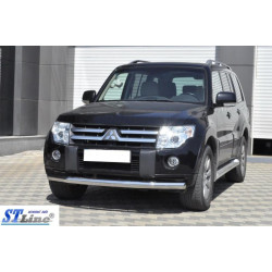 Купити Передній захист ST008 (нерж.) для Mitsubishi Pajero Wagon III