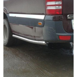 Купити Бічні труби за заднім колесом (2 шт., нерж) Середня база, 70мм для Mercedes Sprinter W906 2006-2018 рр