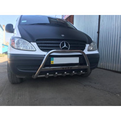 Купити Кенгурятник 60мм (нерж.) з написом, 2010-2015, 60мм для Mercedes Vito W639 рр