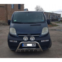 Купити Кенгурятник WT003-4 (нерж.) З написом для Opel Vivaro 2001-2015 рр