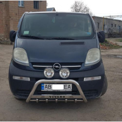 Купити Кенгурятник WT003-4 (нерж.) З написом для Opel Vivaro 2001-2015 рр