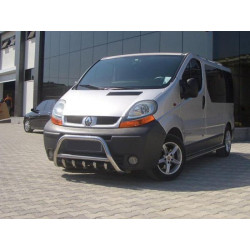 Купити Кенгурятник WT003-4 (нерж.) З написом для Renault Trafic 2001-2015 рр