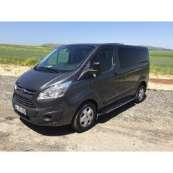 Купить Боковые пороги Bosphorus Grey (2 шт., алюминий) Короткая база для Ford Custom 2013-2022 гг