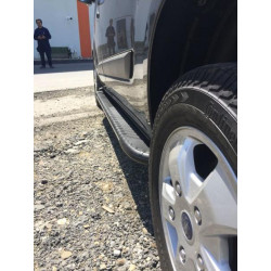 Купити Бокові пороги Bosphorus Grey (2 шт., алюміній) Довга база для Ford Custom 2013-2022 рр