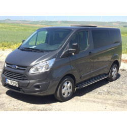 Купити Бокові пороги Bosphorus Grey (2 шт., алюміній) Довга база для Ford Custom 2013-2022 рр