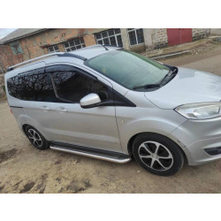 Купить Боковые пороги Premium (2 шт, нерж) для Ford Courier 2014-2023 гг