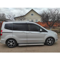 Купить Боковые пороги Premium (2 шт, нерж) для Ford Courier 2014-2023 гг