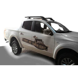 Купить Рейлинги Shark (с поперечинами) Черный цвет для Mitsubishi L200 2015-2024 гг