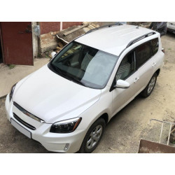 Купить Рейлинги Черные Турецкие Длинная база, Металлические ножки для Toyota Rav 4 2006-2013 гг