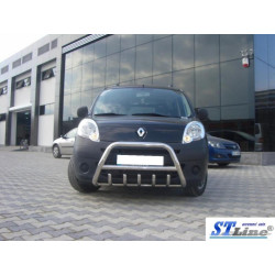 Купить Кенгурятник WT003/004 (нерж.) с надписью, 60 мм для Renault Kangoo 2008-2020 гг