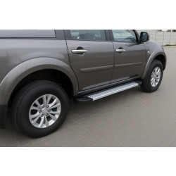 Купить Боковые пороги X5-тип (2 шт, алюм) для Mitsubishi Pajero Sport 2008-2015 гг