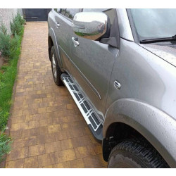 Купити Бокові пороги Sunrise (2 шт., алюміній) для Mitsubishi Pajero Sport 2008-2015 рр
