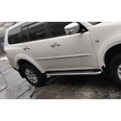 Купить Боковые пороги Maydos V2 (2 шт., алюминий -2025 нерж) для Mitsubishi Pajero Sport 2008-2015 гг