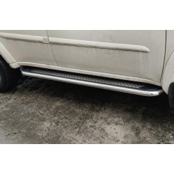 Купить Боковые пороги Maydos V2 (2 шт., алюминий -2025 нерж) для Mitsubishi Pajero Sport 2008-2015 гг