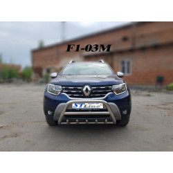 Купить Кенгурятник без надписи WT003 (нерж.) для Renault Duster 2018-2024 гг
