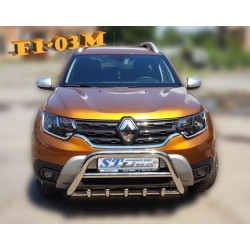 Купить Кенгурятник без надписи WT003 (нерж.) для Renault Duster 2018-2024 гг