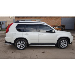 Купить Боковые пороги Premium (2 шт., нерж.) Ø60 для Nissan X-trail T31 2007-2014 гг