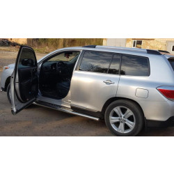 Купить Боковые пороги Premium (2 шт., нерж.) Ø60 для Toyota Highlander 2008-2013 гг