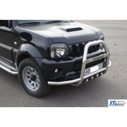 Купить Кенгурятник с усами QT007 (нерж) для Suzuki Jimny 1998-2018 гг