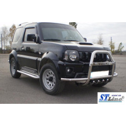 Купить Кенгурятник с усами QT007 (нерж) для Suzuki Jimny 1998-2018 гг