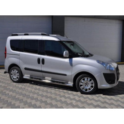 Купити Бічні труби (2 шт., нерж.) 70мм, Стандартна база для Fiat Doblo II 2010-2022 рр