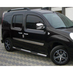 Купити Бічні труби BB002 (2 шт., нерж.) 70 мм, довга база для Renault Kangoo 2008-2020 рр