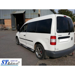 Купити Бічні труби BB002 (2 шт., нерж) 70 мм, Maxi база для Volkswagen Caddy 2015-2020 рр