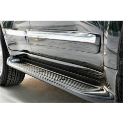 Купити Бокові пороги з LED (дизайн 2015-2020) Чорний колір для Toyota Land Cruiser 200