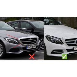 Купити Передня решітка Diamond Silver (для Avantgarde/AMG-Line/C43 AMG) 2018-2025, з камерою для Mercedes C-сlass W205 рр