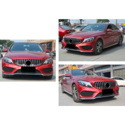 Купити Передня решітка Panamericana GT (для Avantgarde/AMG-Line/C43 AMG) 2018-2025, без камери для Mercedes C-сlass W205 рр