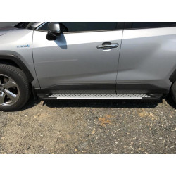 Купить Боковые пороги Allmond Grey (2 шт., алюминий) для Toyota Rav 4 2019- гг