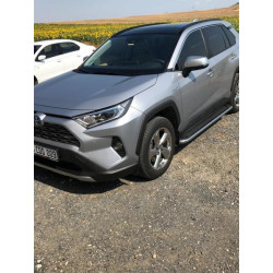 Купить Боковые пороги Maydos V2 (2 шт., алюминий с нержавейкой) для Toyota Rav 4 2019- гг