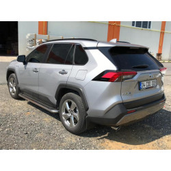 Купить Боковые пороги Maydos V2 (2 шт., алюминий с нержавейкой) для Toyota Rav 4 2019- гг