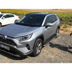 Купить Боковые пороги Maydos V2 (2 шт., алюминий с нержавейкой) для Toyota Rav 4 2019- гг