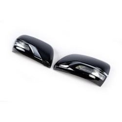 Купити Кришки дзеркал (з повторювачем, стиль 2016) Чорний колір для Toyota Land Cruiser Prado 150