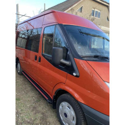 Купити Бокові пороги Maya Red (2 шт., алюміній) L1 (коротка) для Ford Transit 2000-2014 рр