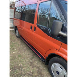 Купить Боковые пороги Maya Red (2 шт., алюминий) L3/L4 (длинная) для Ford Transit 2000-2014 гг