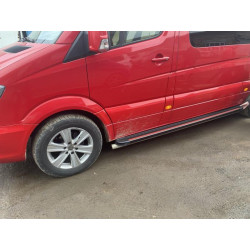 Купить Боковые пороги Maya Red (2 шт., алюминий) Средняя база для Volkswagen Crafter 2006-2016 гг