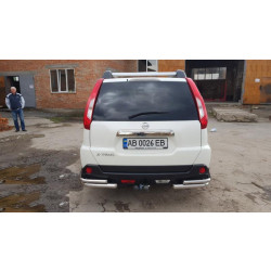 Купить Задние углы AK003-Double (2 шт., нерж.) для Nissan X-trail T31 2007-2014 гг