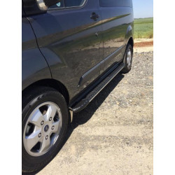 Купить Боковые пороги Bosphorus Grey (2 шт., алюминий) L1 (короткая) для Ford Transit 2000-2014 гг