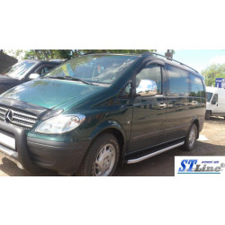 Купить Боковые пороги Tayga V2 (2 шт, алюм.) Короткая (short) и Средняя (long) для Mercedes Vito W639 2004-2014 гг