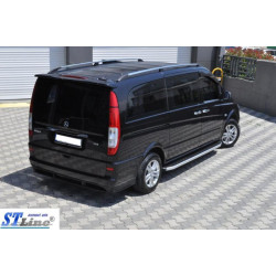 Купить Боковые пороги Tayga V2 (2 шт, алюм.) Короткая (short) и Средняя (long) для Mercedes Vito W639 2004-2014 гг