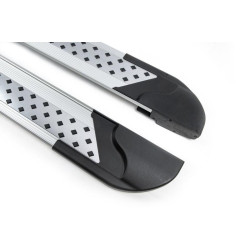 Купить Боковые пороги Vision New Grey (2 шт., алюминий) для Mitsubishi Outlander 2012-2021 гг