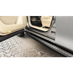 Купить Боковые пороги Vision New Grey (2 шт., алюминий) для Nissan Armada 2016-2024 гг