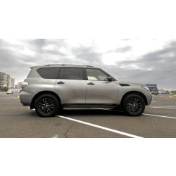 Купить Боковые пороги Vision New Grey (2 шт., алюминий) для Nissan Armada 2016-2024 гг