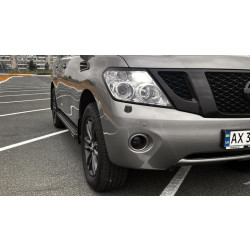 Купить Боковые пороги Vision New Grey (2 шт., алюминий) для Nissan Armada 2016-2024 гг