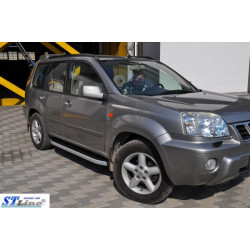 Купить Боковые пороги RedLine Black (2 шт, алюм.) для Nissan X-trail T30 2002-2007 гг